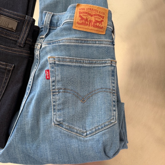 Lot of 2 Jeans Paige HR Manhattan & Levi 724 HR Straight Both size 28 - Picture 4 of 7